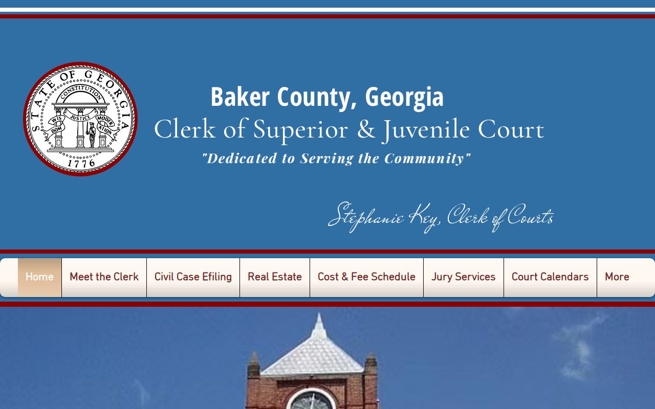 Baker County court case lookup at the Superior Court clerk