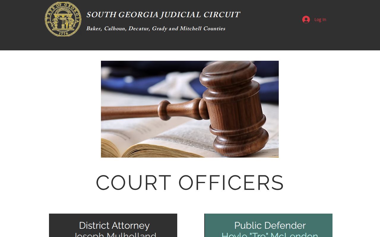Baker County court case officials in the South Georgia Judicial Circuit