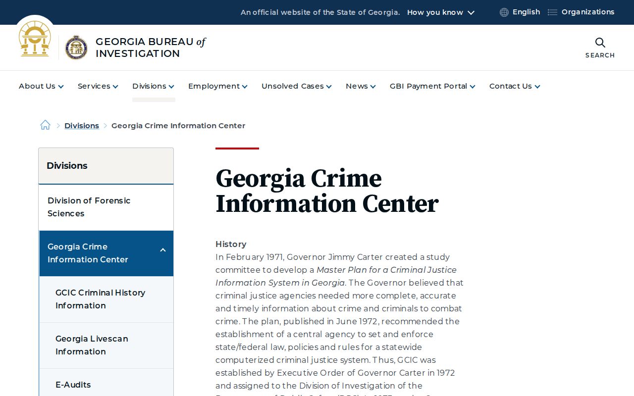 GBI GCIC source for Baker County arrest records