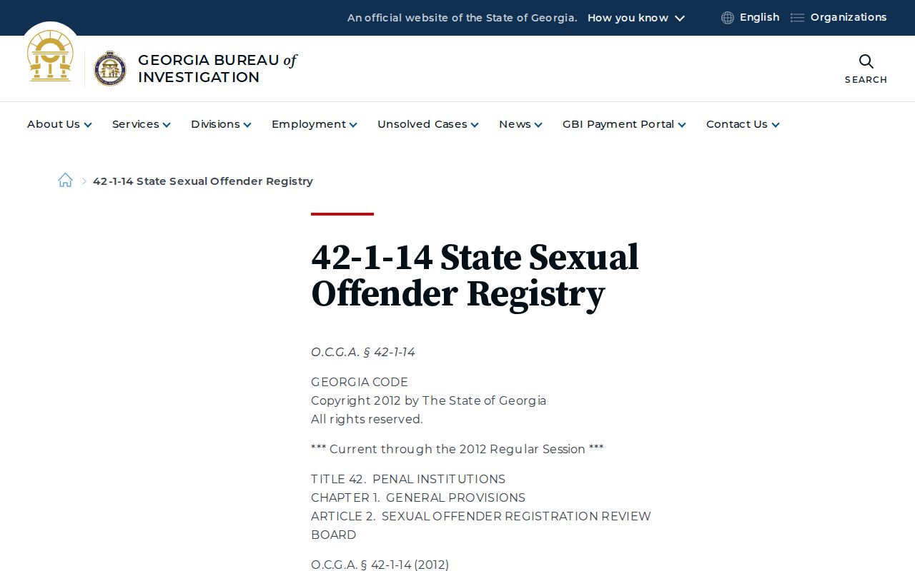GBI state record source distinct from Baker County arrest search