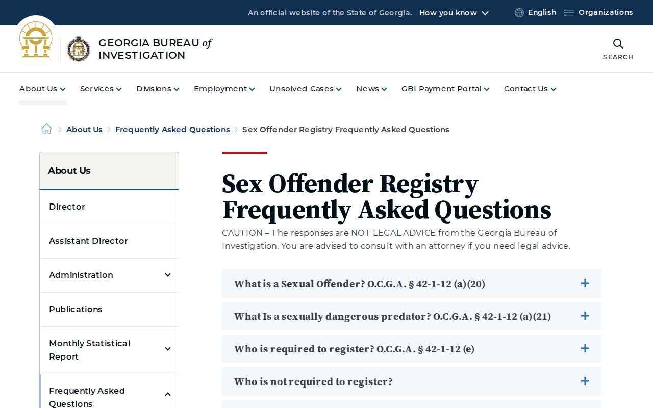 GBI official records FAQ relevant to Baker County arrest record limits
